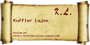 Kuffler Lajos névjegykártya